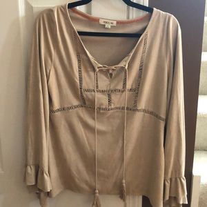 Tan long sleeve top